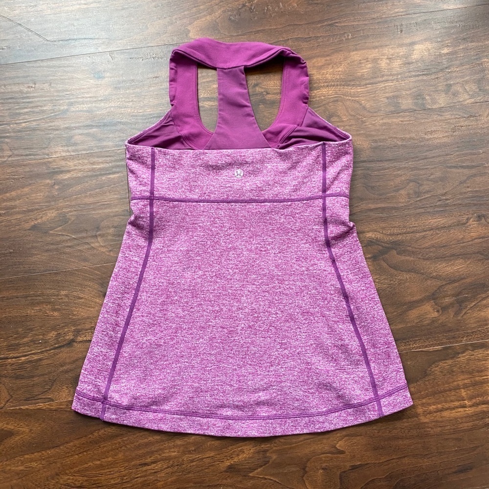 Lululemon Scoop Neck Tank Pink Purple Size 6 - Picture 4 of 5